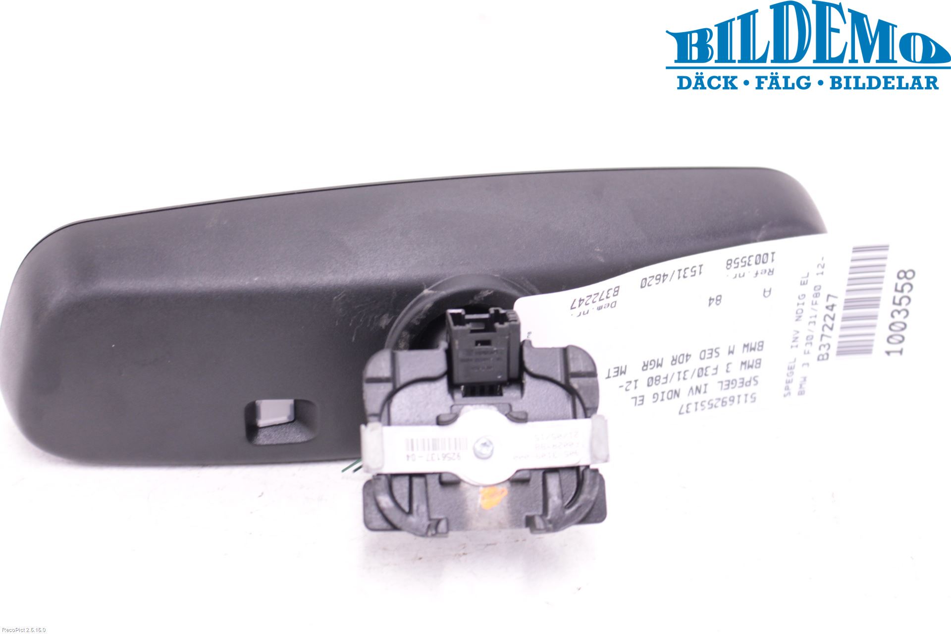 BMW 3 F30/F31/F80 12-19 Speil Innvendig El