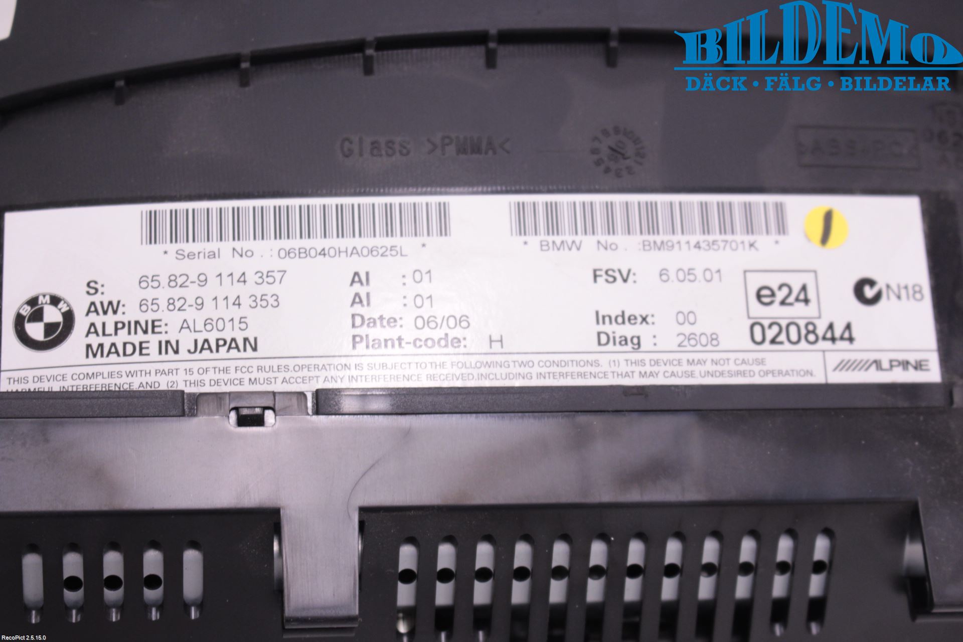 BMW 5 E60/61 Sed/Tou 02-10 Instr Skjerm Dvd-Gps-Ac-Tlf