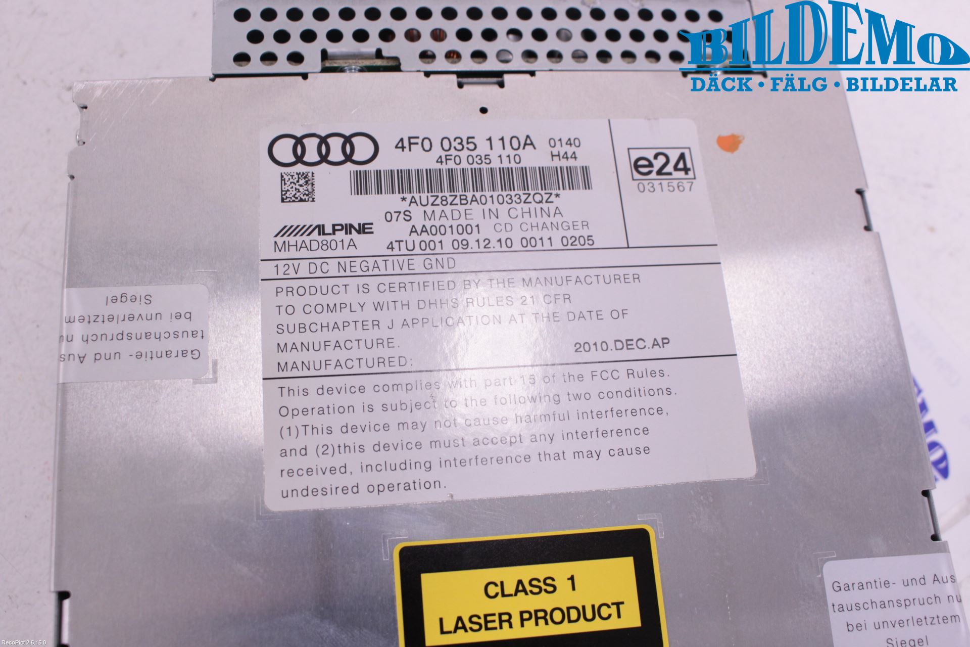 Audi Q7/SQ7 Stereo Cd Veksler
