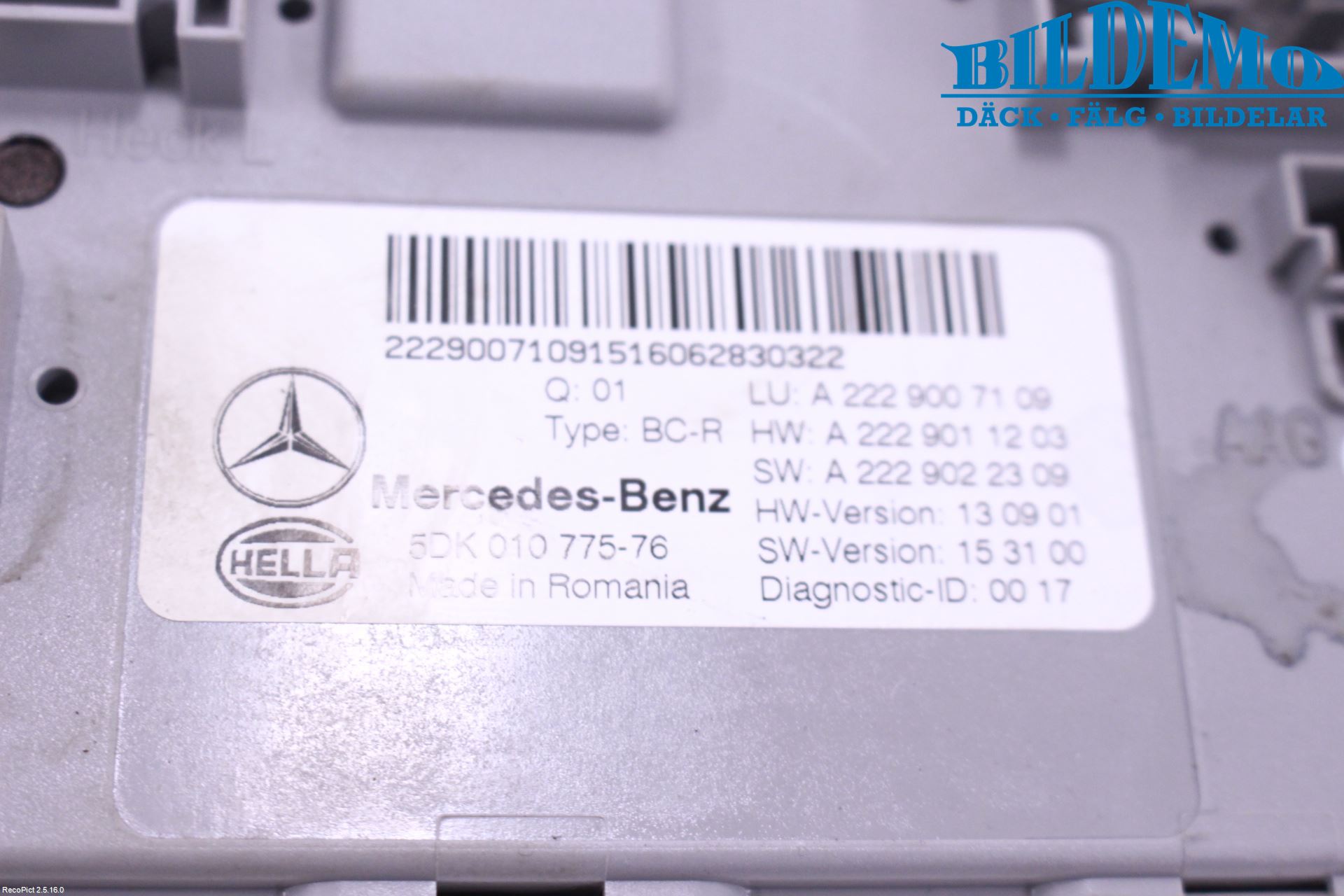 Mercedes-Benz MB C-KLASS (W205) 14-21 Styreenhet Øvrig