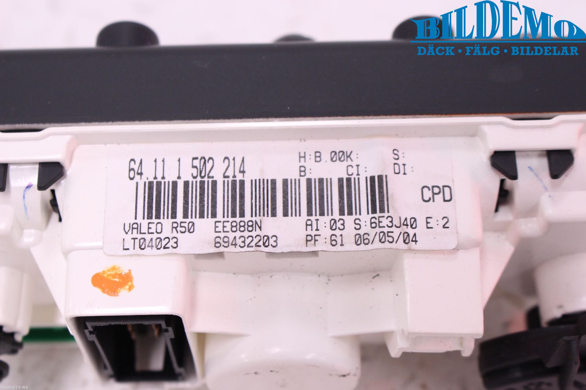 Mini COUPE R50/53 01-06 Varme Ac Betjening-Display