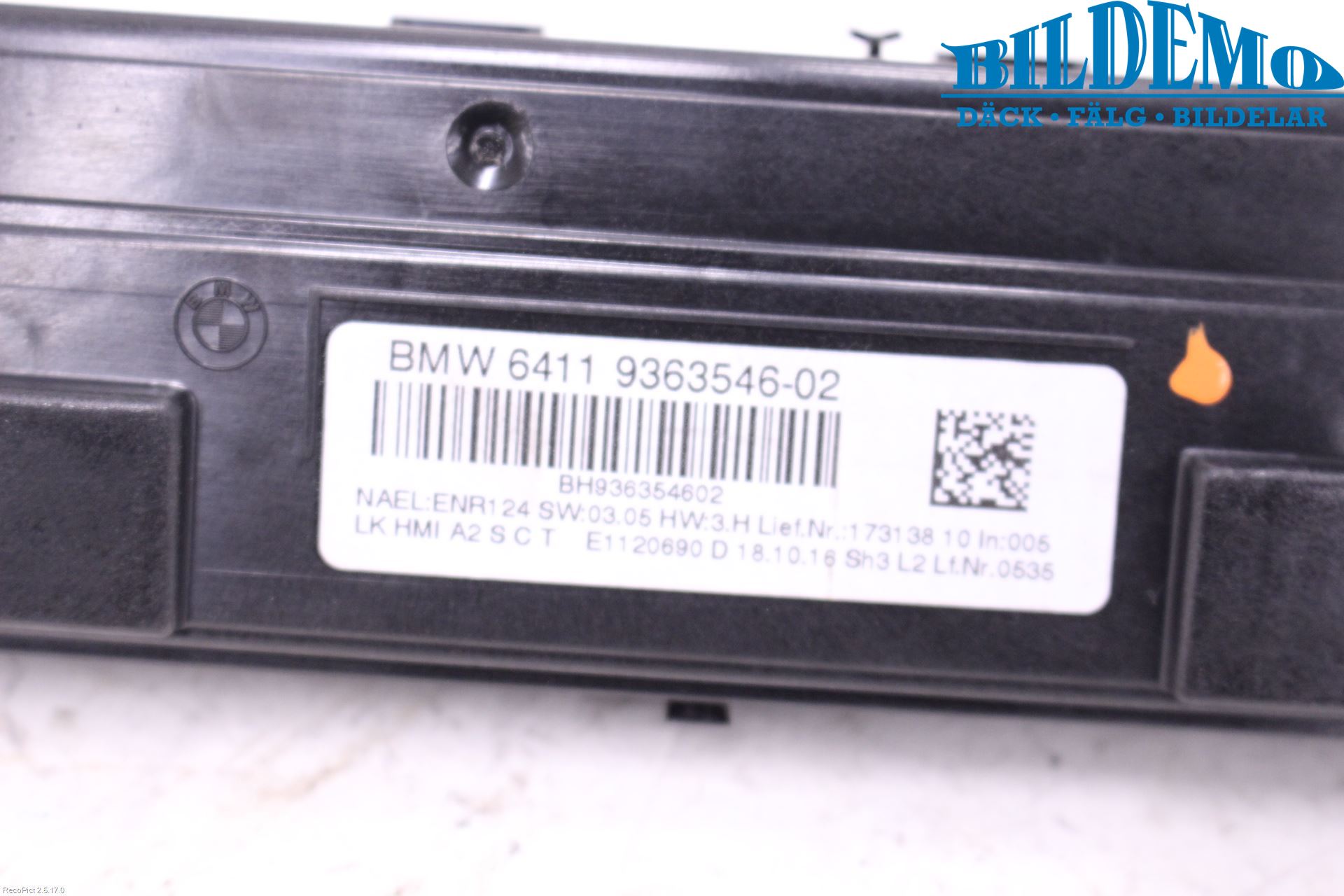 BMW 3 F30/F31/F80 12-19 Varme Ac Betjening-Display