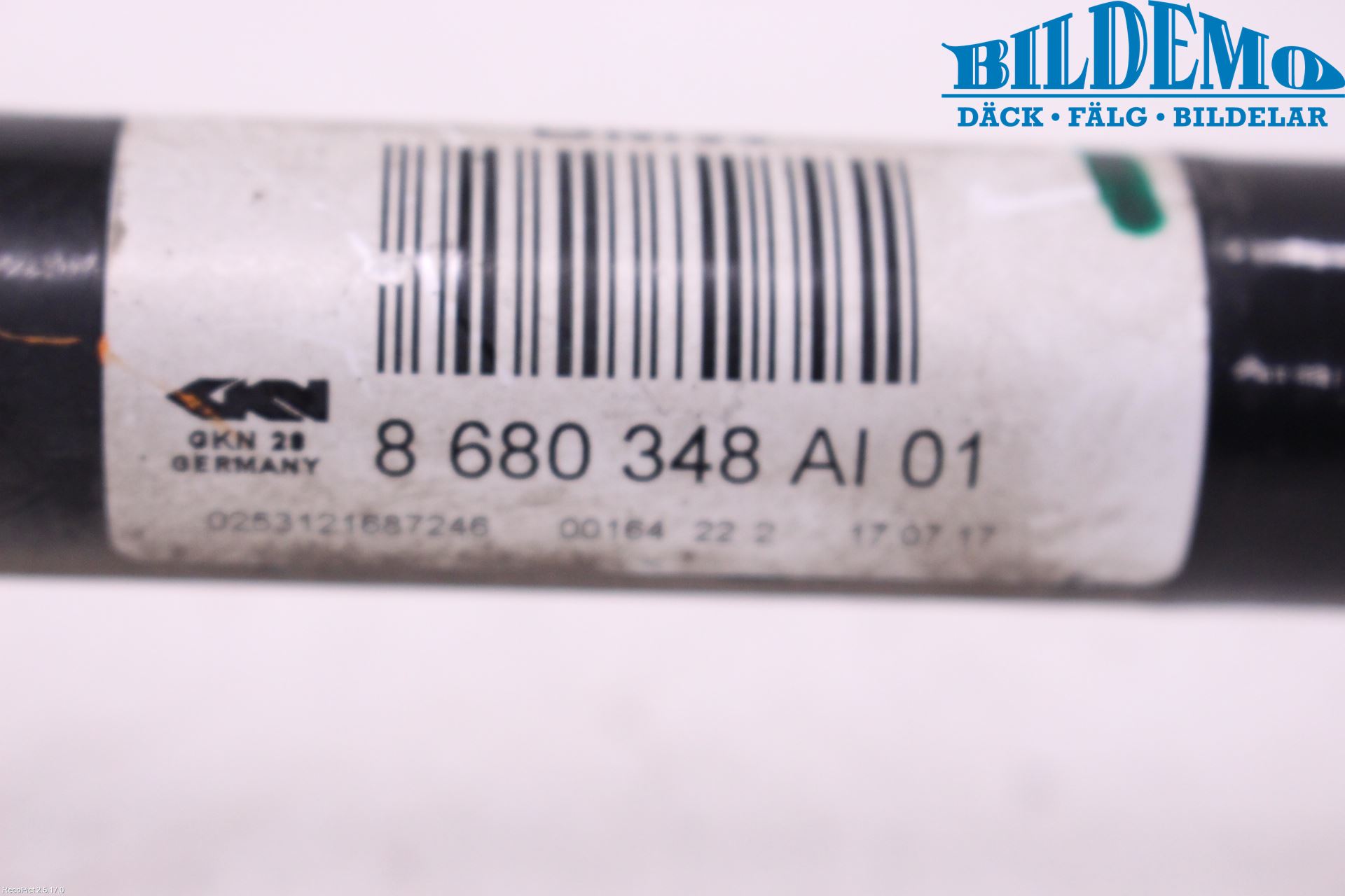 BMW 3 F30/F31/F80 12-19 Drivaksel Bak Kompl Høyre