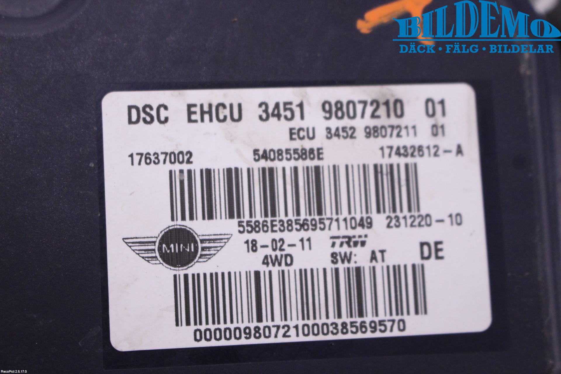 Mini COUNTRYMAN R60 11-16 Abs Hydraulikkaggregat