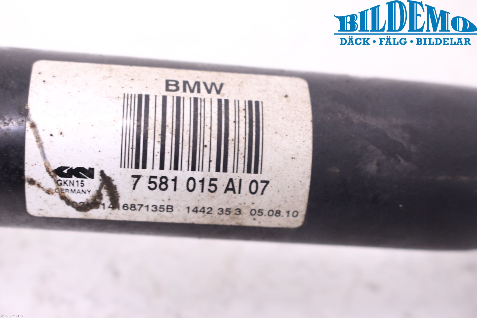 BMW 5 F10/F11/F18 09-17 Drivaksel Bak Kompl Venstre