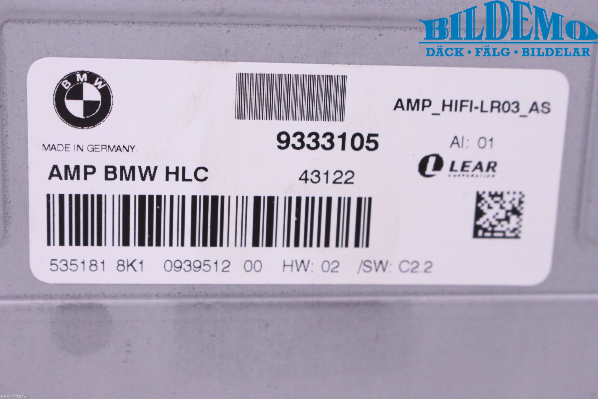 BMW X1 E84 10-15 Stereo Forsterker