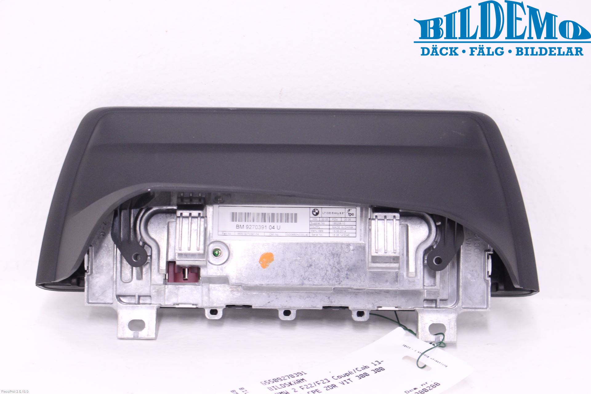 BMW 2 F22/F23/F87 Coupé/Cab 13-21 Instr Skjerm Dvd-Gps-Ac-Tlf