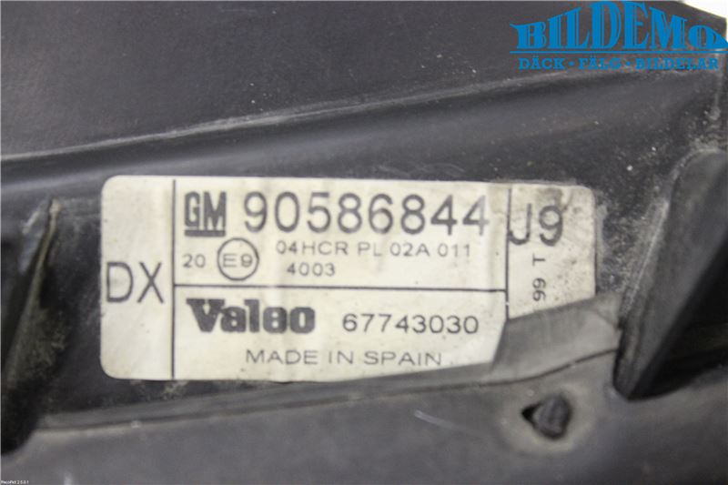 Opel VECTRA B 96-01 Frontlykt Venstre