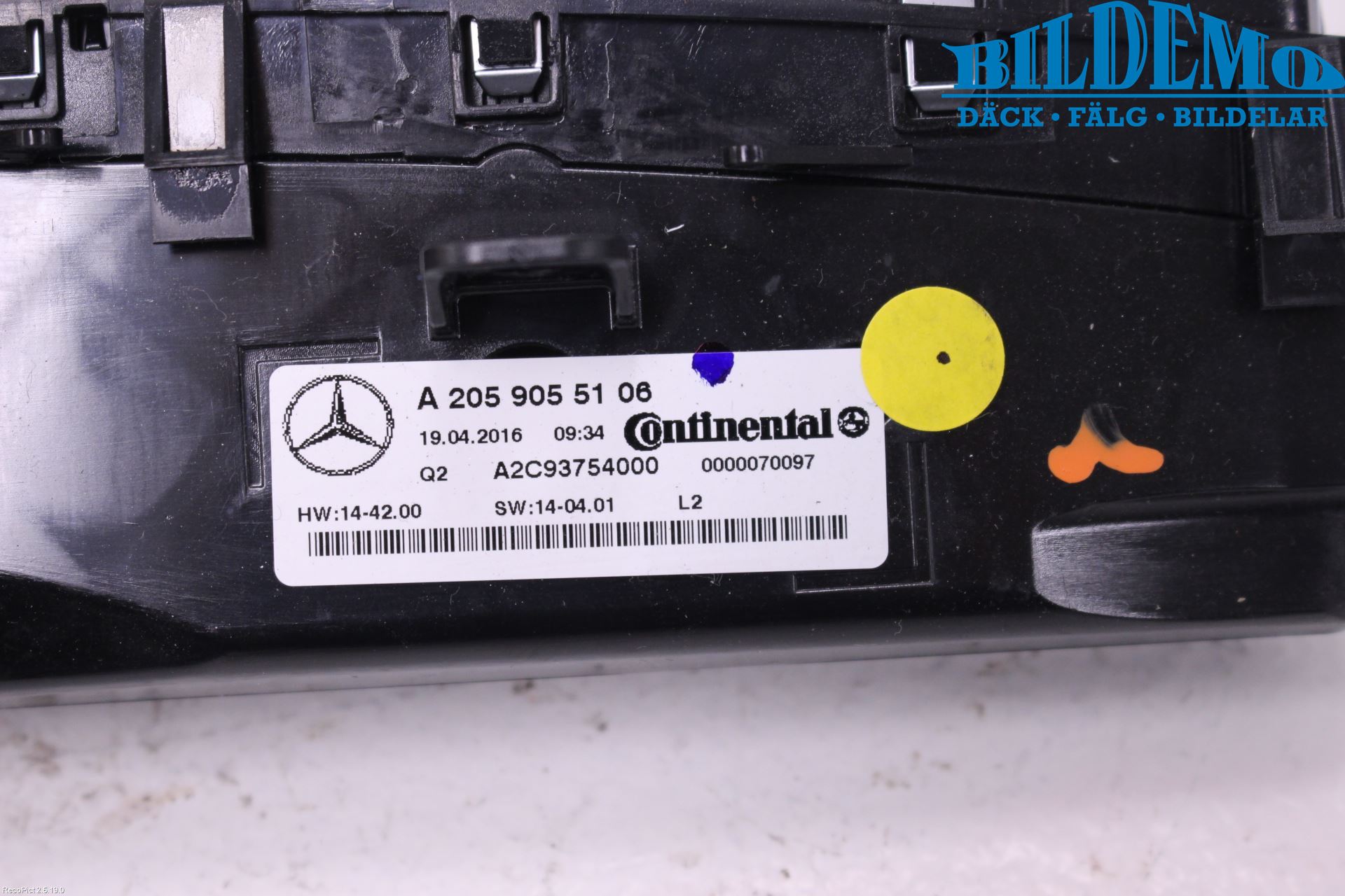 Mercedes-Benz MB GLC-KLASS (X253/C253) 15-22 Varme Ac Betjening-Display