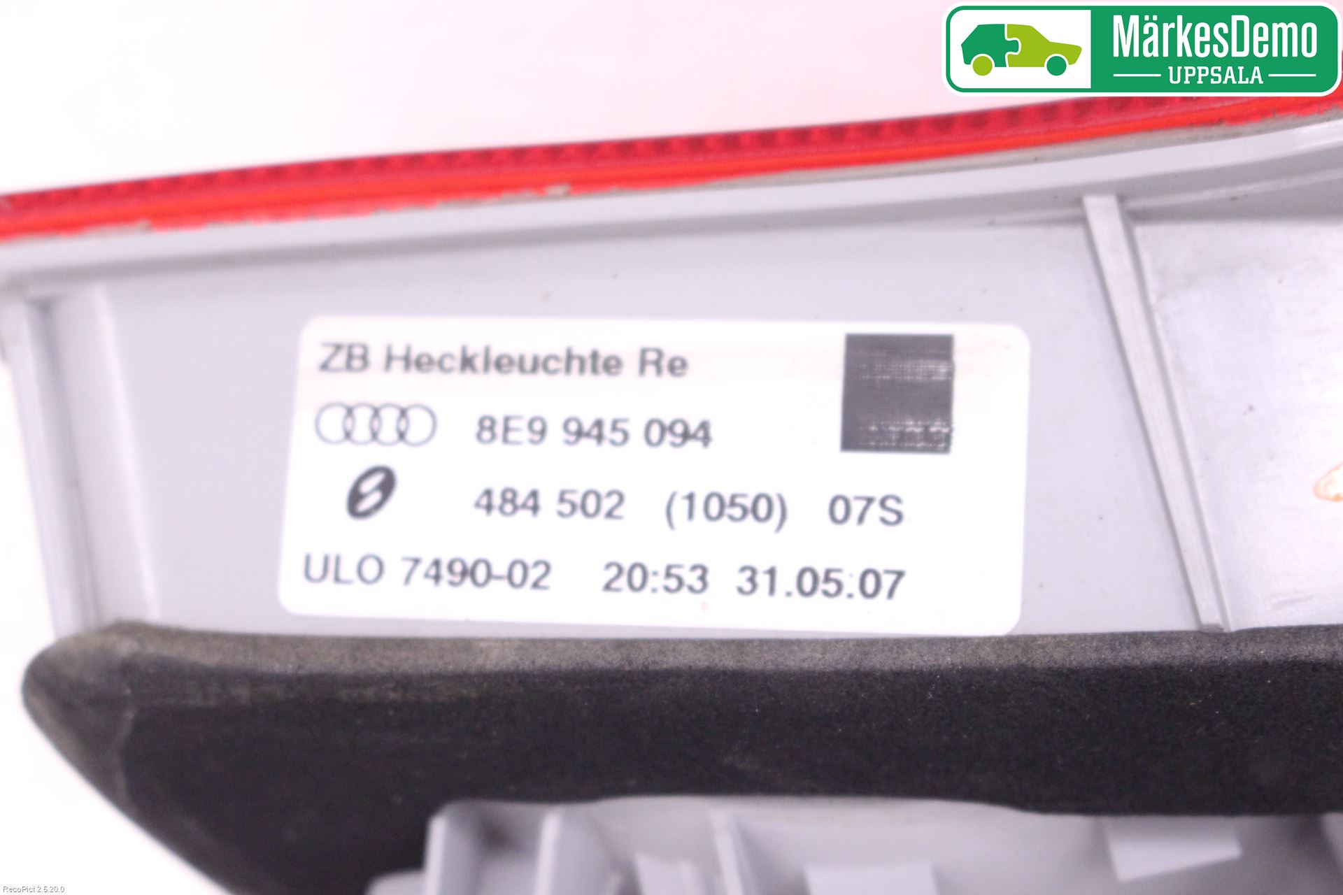 Audi A4/S4 05-07 Baklykt Høyre  På Luke(Indre)
