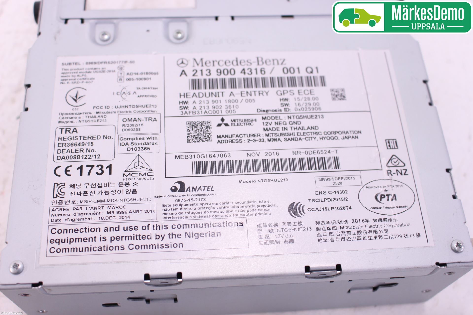 Mercedes-Benz MB E-KLASS (W213) 16-23 Stereo Radio Med Cd