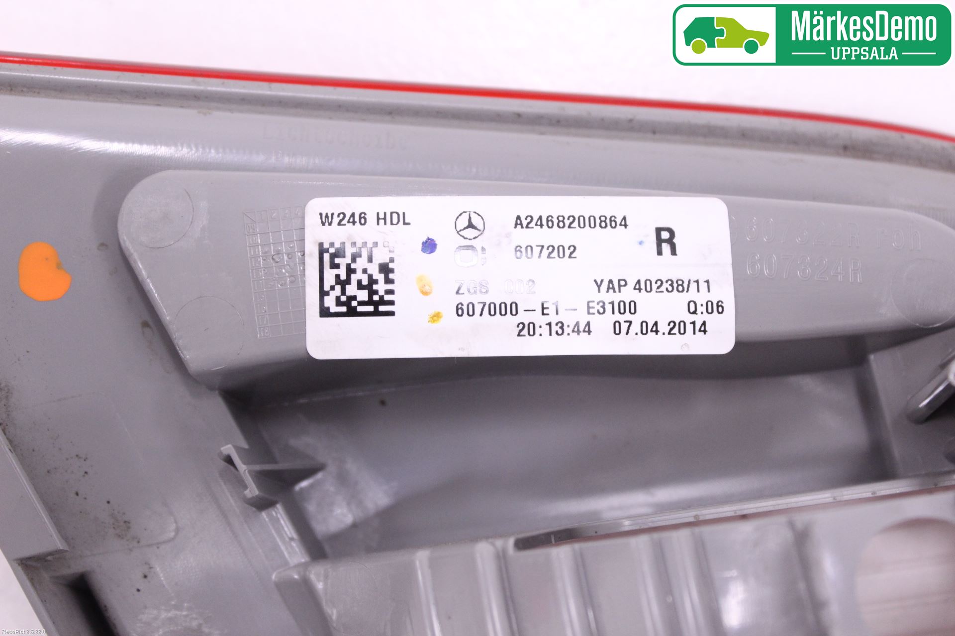 Mercedes-Benz MB B-KLASS (W246/W242) 12-19 Baklykt Høyre  På Luke(Indre)