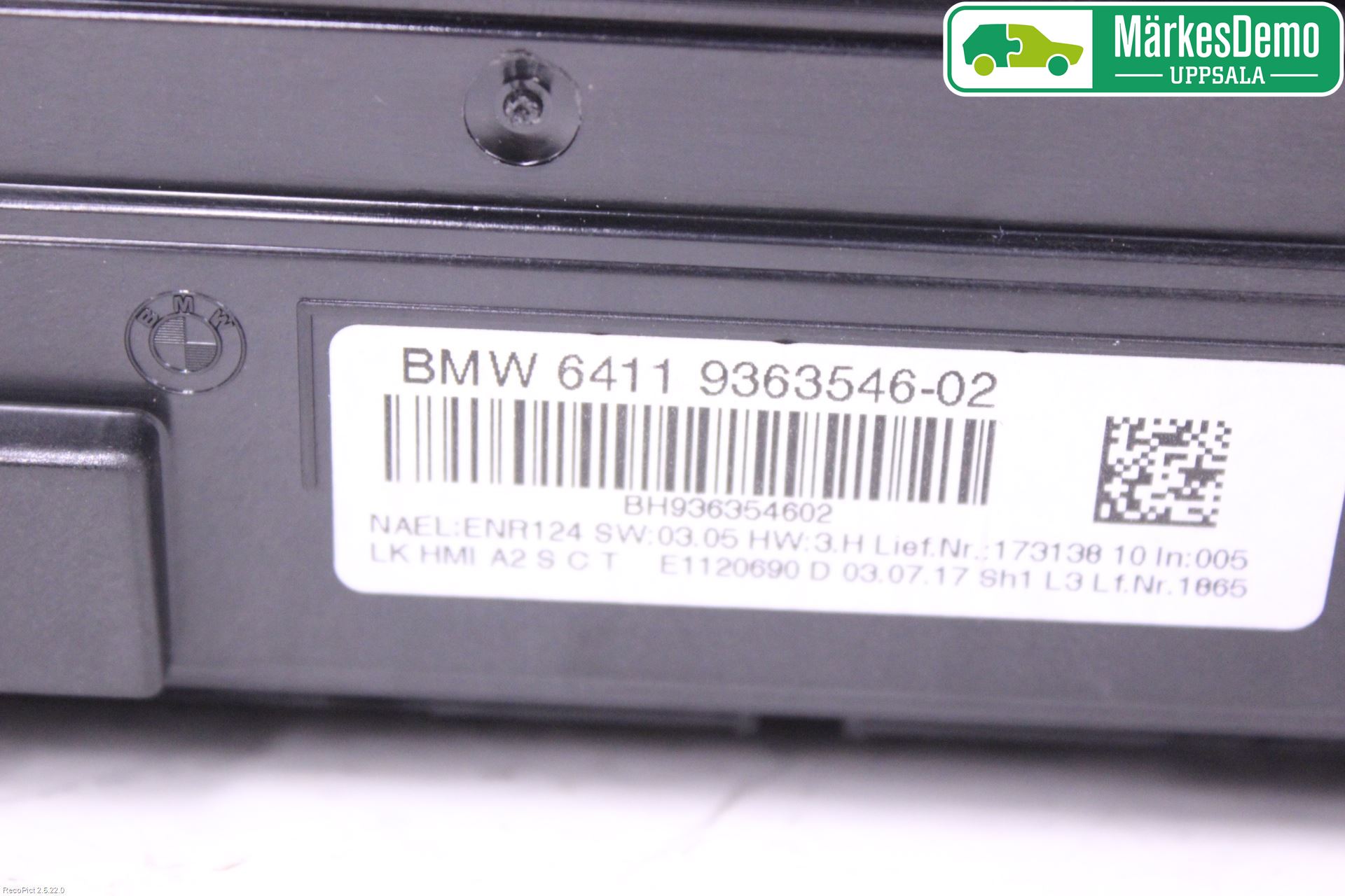 BMW 1 F20/F21 11-19 Varme Ac Betjening-Display