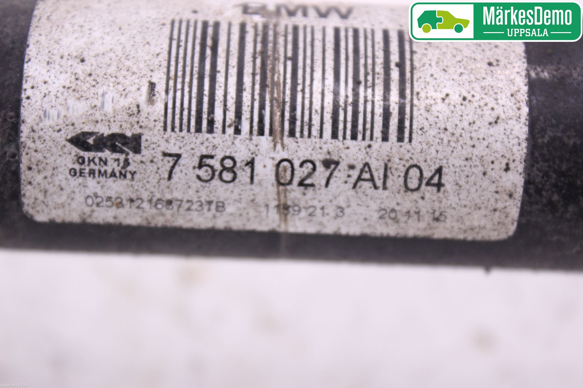 BMW 5 F10/F11/F18 09-17 Drivaksel Bak Kompl Venstre