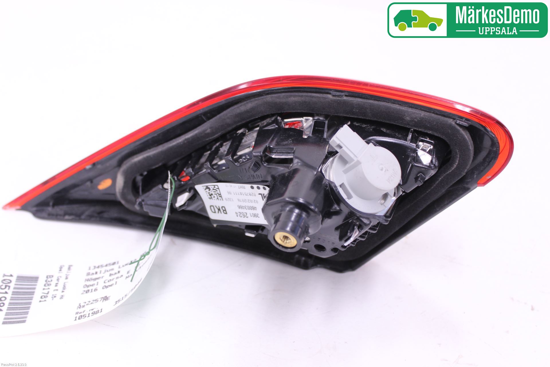 Opel CORSA E 15-19 Baklykt Høyre  På Luke(Indre)