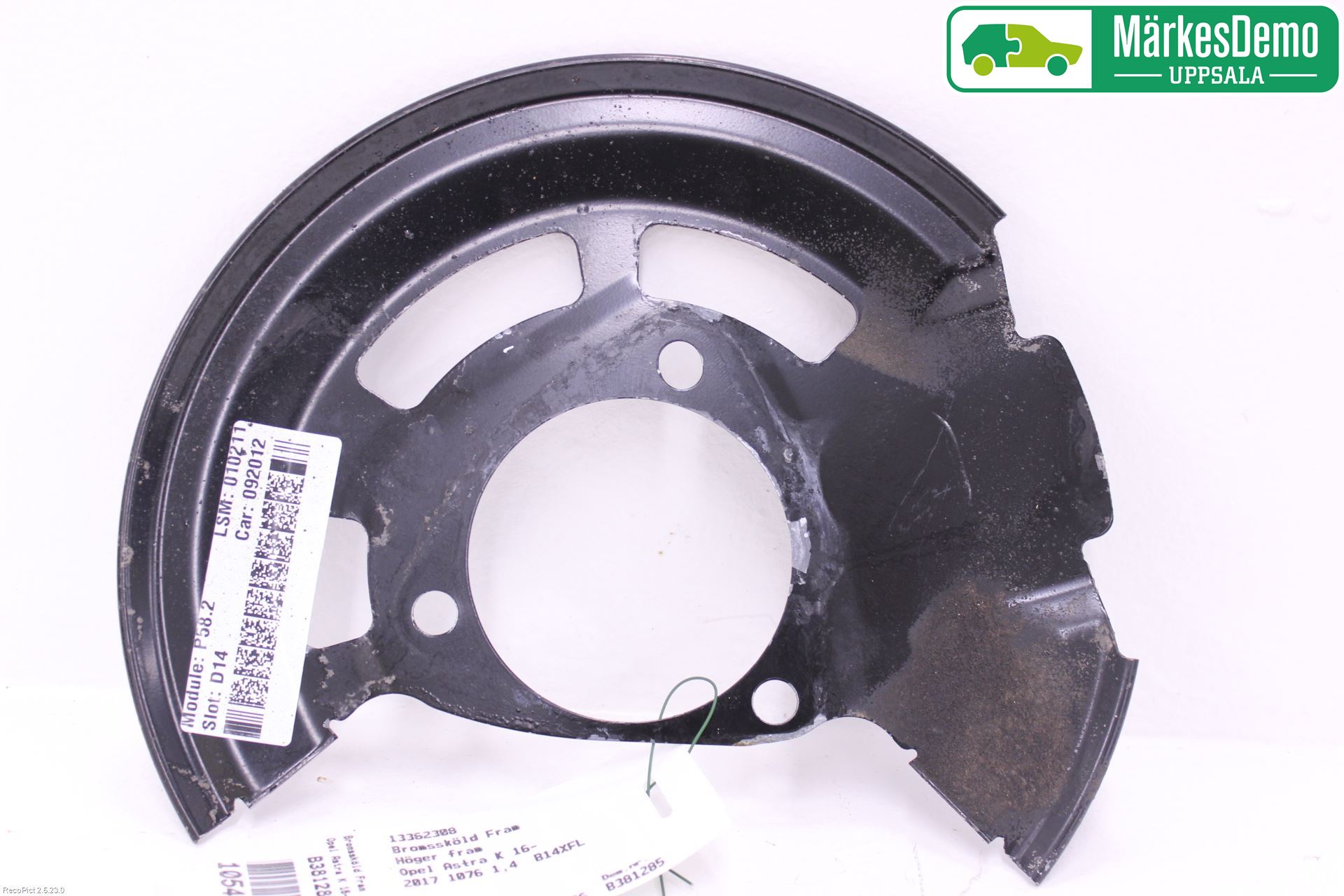 Opel ASTRA K 16-22 Bremseskjold Foran