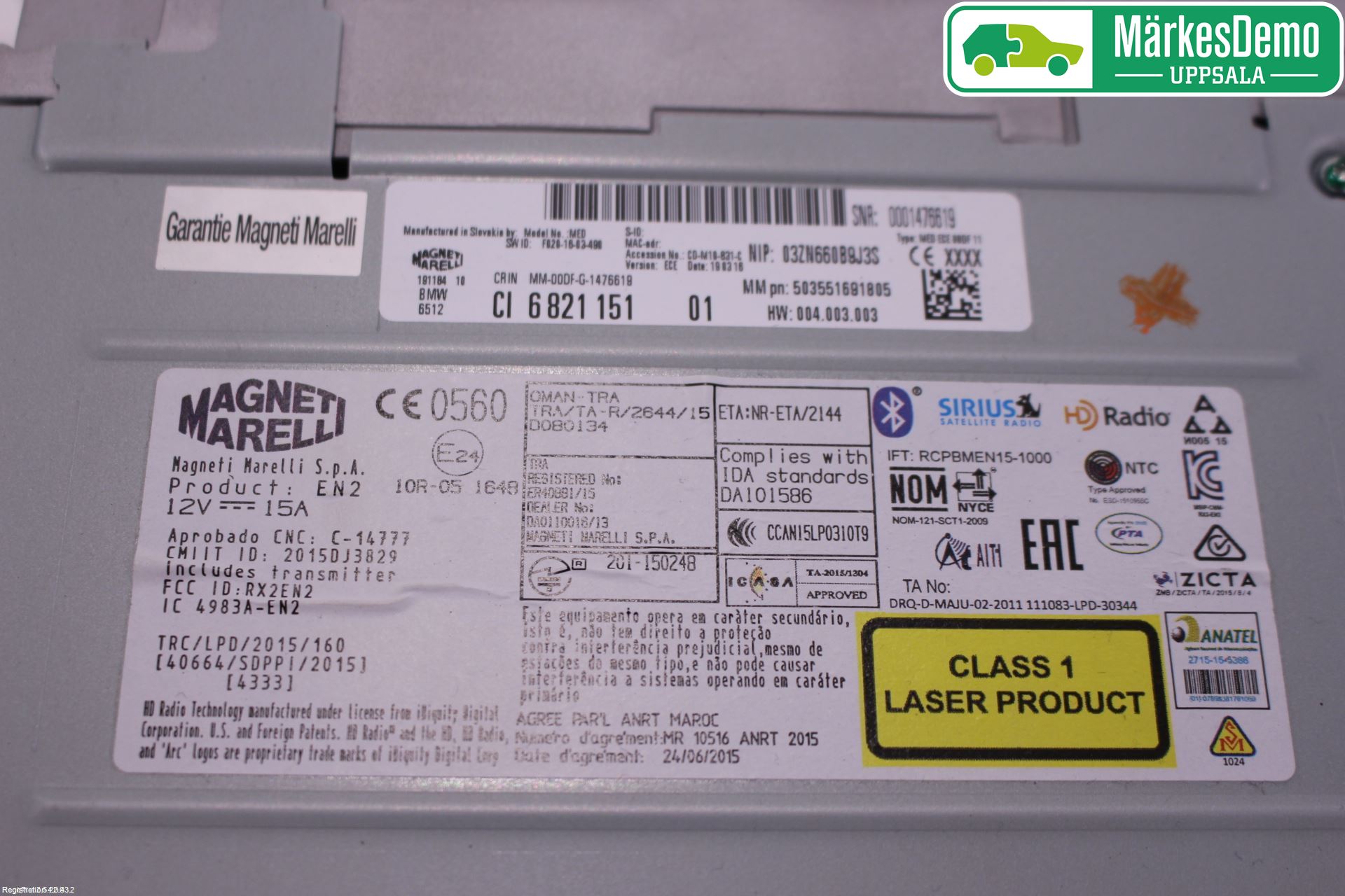 BMW 3 F30/F31/F80 12-19 Stereo Radio Med Cd