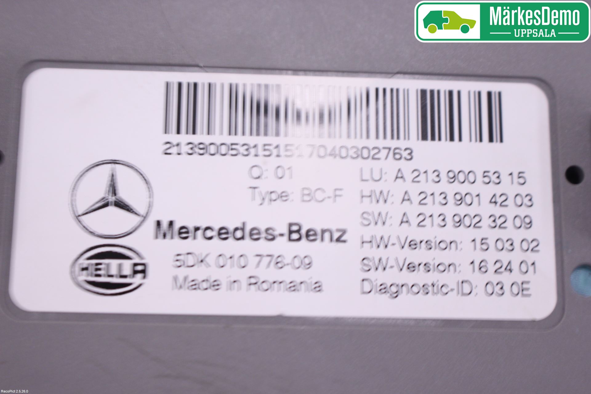 Mercedes-Benz MB E-KLASS (W213) 16-23 Styreenhet Øvrig