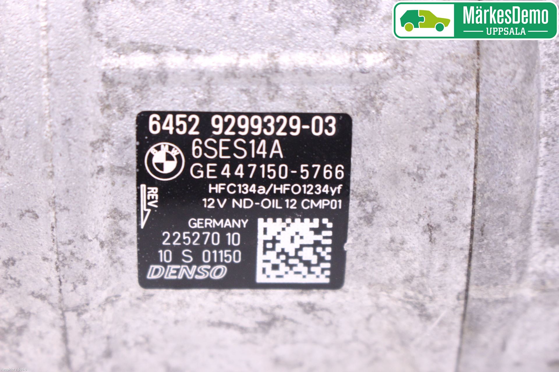 BMW 3 GT F34 13-19 Varme Ac Kompressor