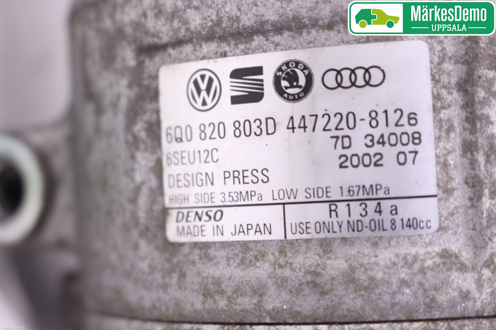 Skoda FABIA 99-07 Varme Ac Kompressor
