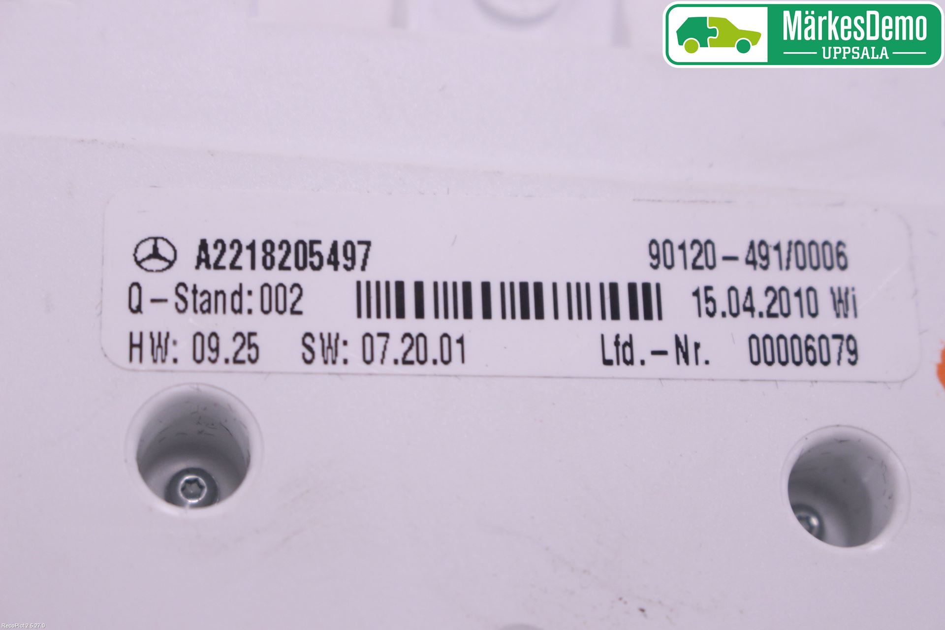 Mercedes-Benz MB S-KLASS (W221) 05-13 Bryter Sete Regulering