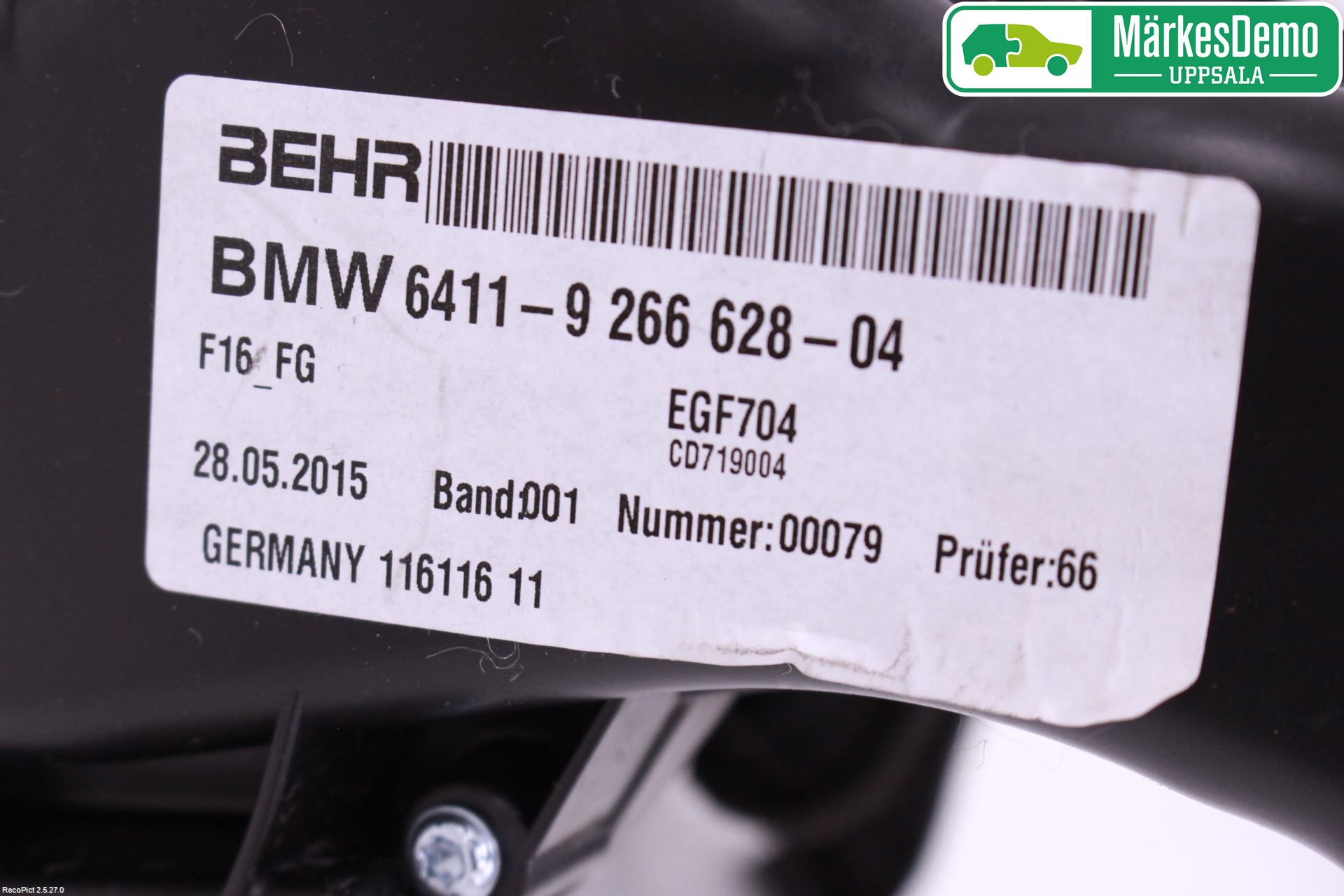 BMW X6 F16 14-19 Varmeapparat Viftemotor