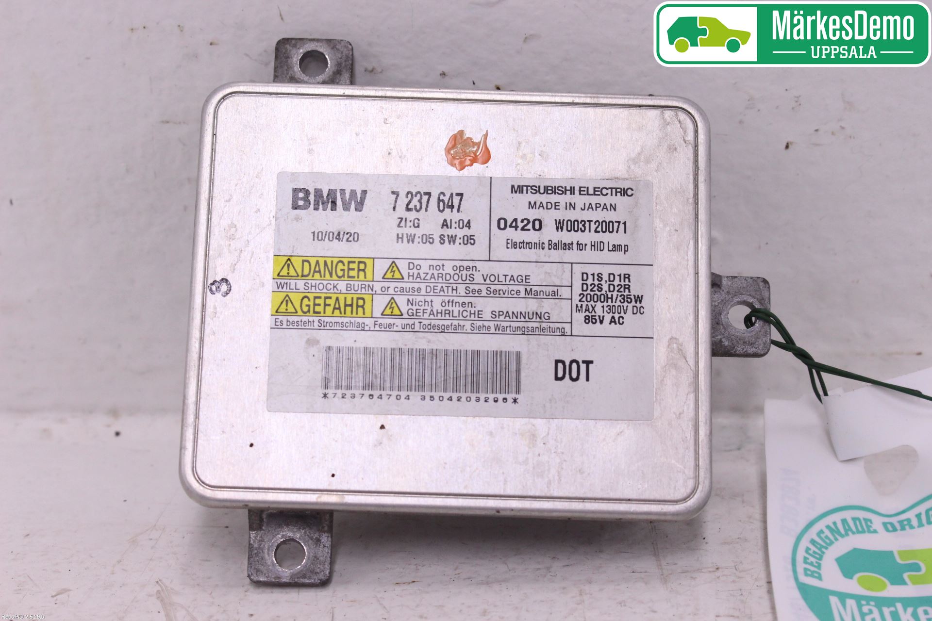 BMW 5 F10/F11/F18 09-17 Styreenhet Xenon