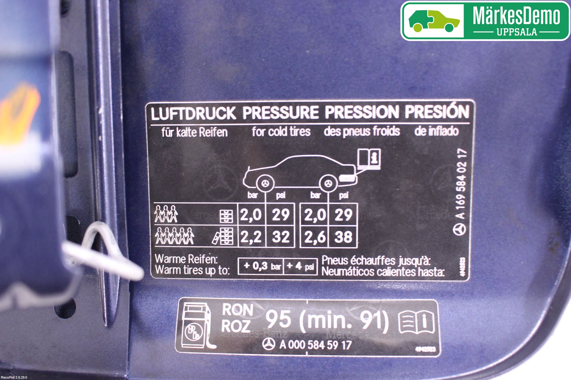 Mercedes-Benz MB B-KLASS (W245) 05-12 Drivstoff Tankluke