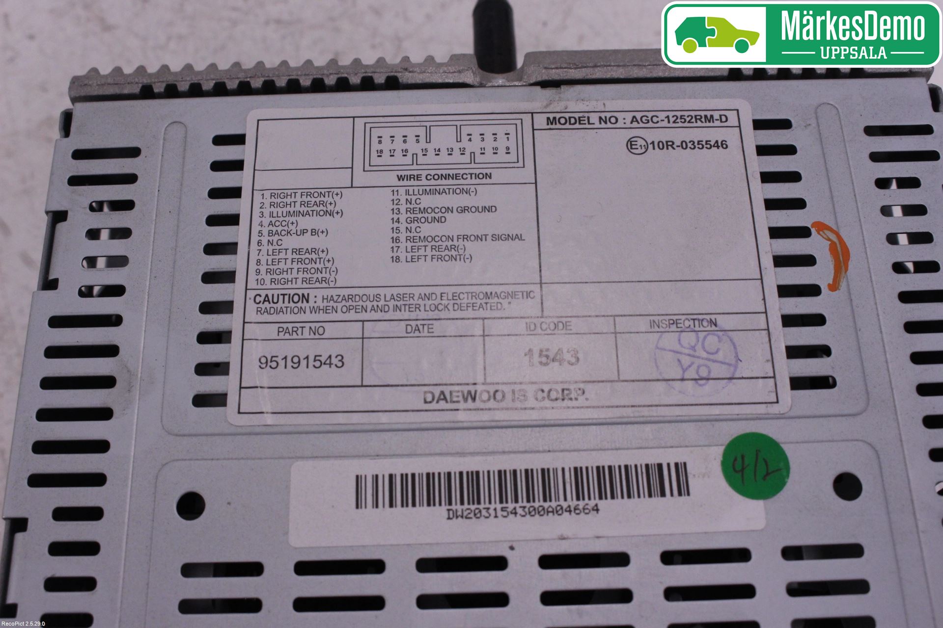 GM CHEVROLET SPARK Stereo Radio Med Cd
