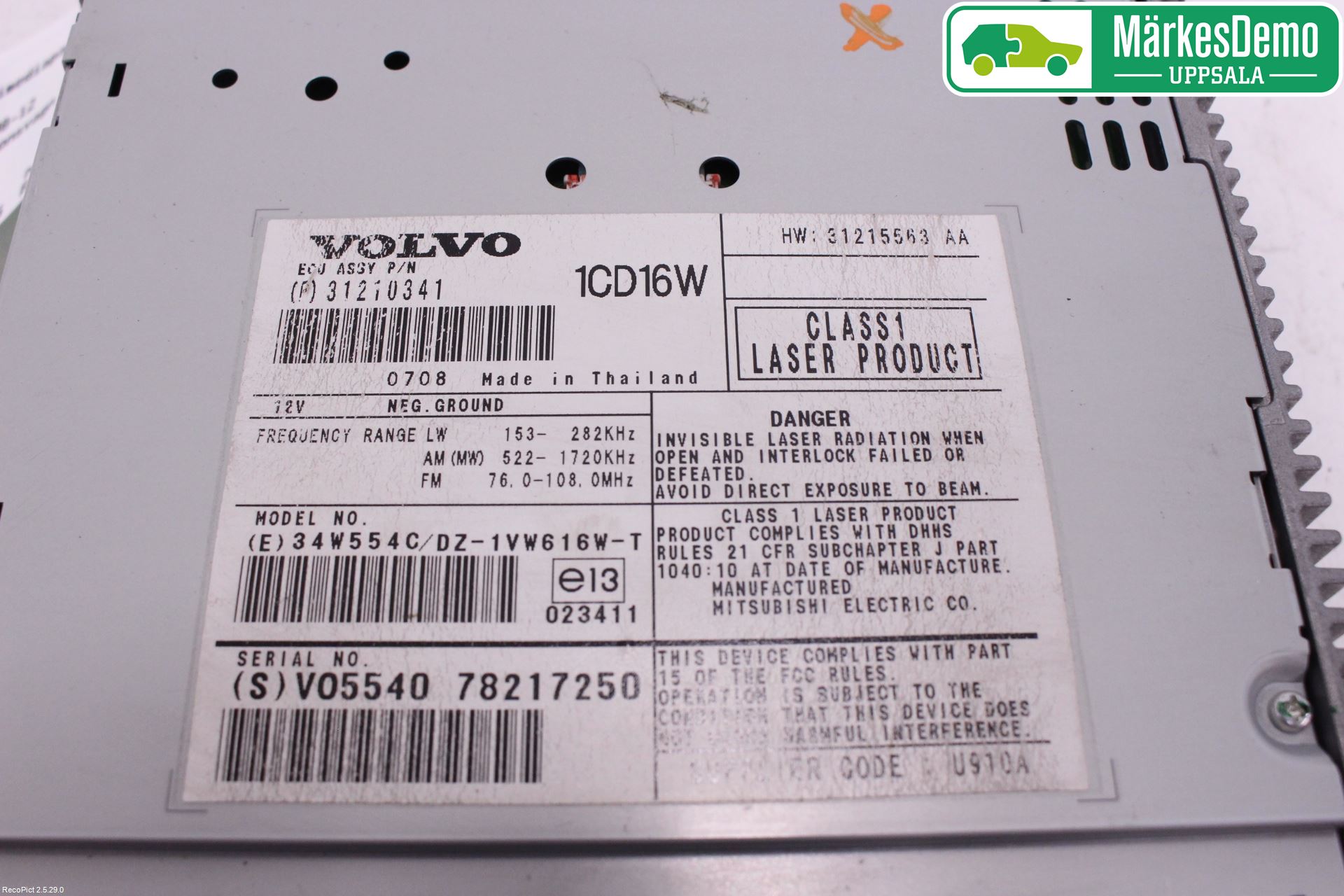 Volvo V50 08-12 Stereo Radio Med Cd