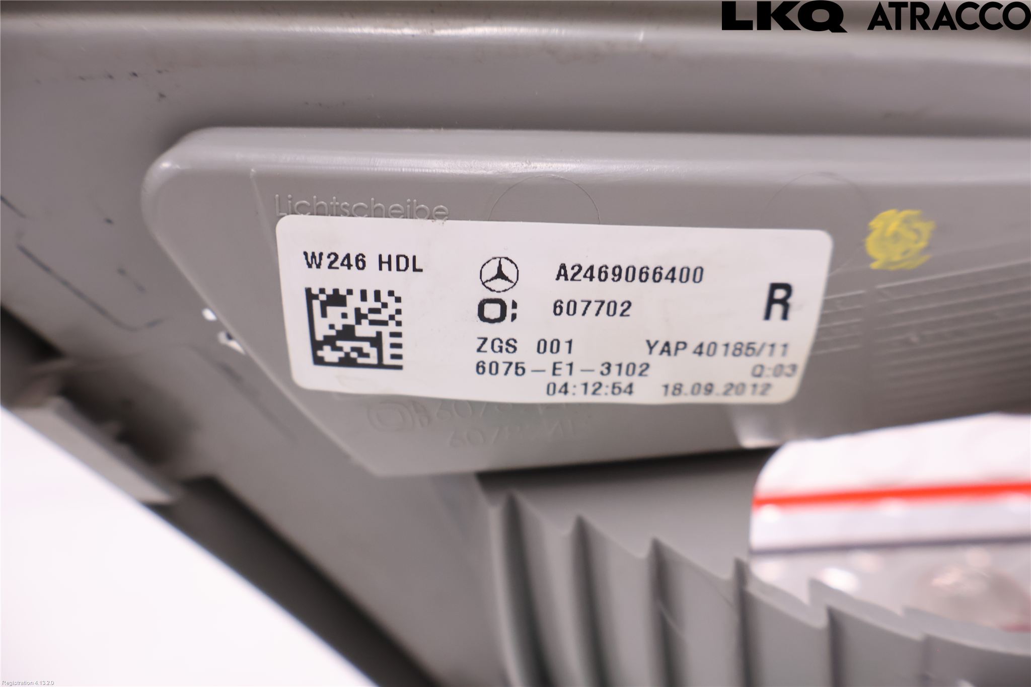 Mercedes-Benz MB B-KLASS (W246/W242) 12-19 Baklykt Høyre  På Luke(Indre)