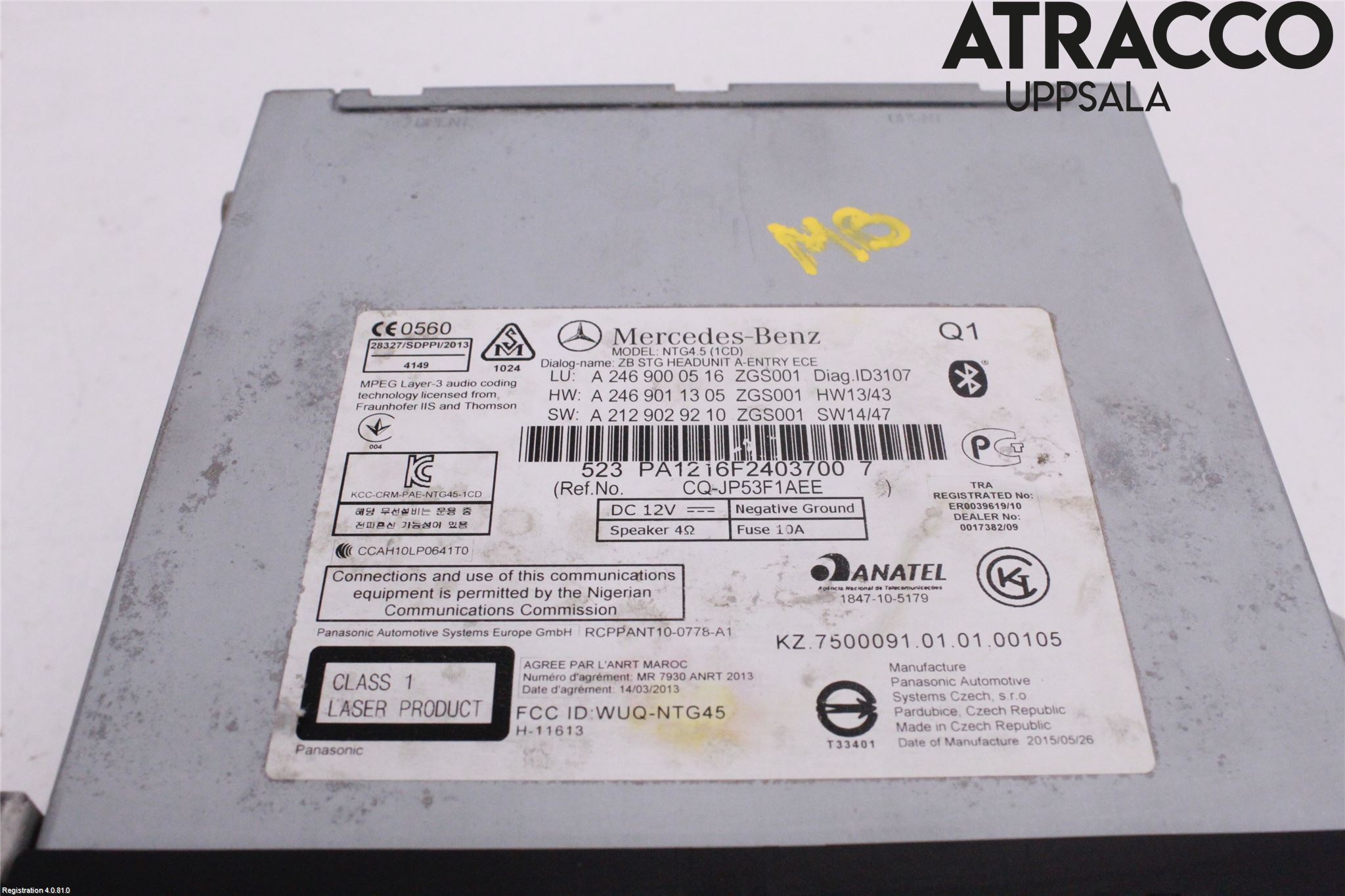 Mercedes-Benz MB A-KLASS (W176) 13-18 Stereo Radio Med Cd