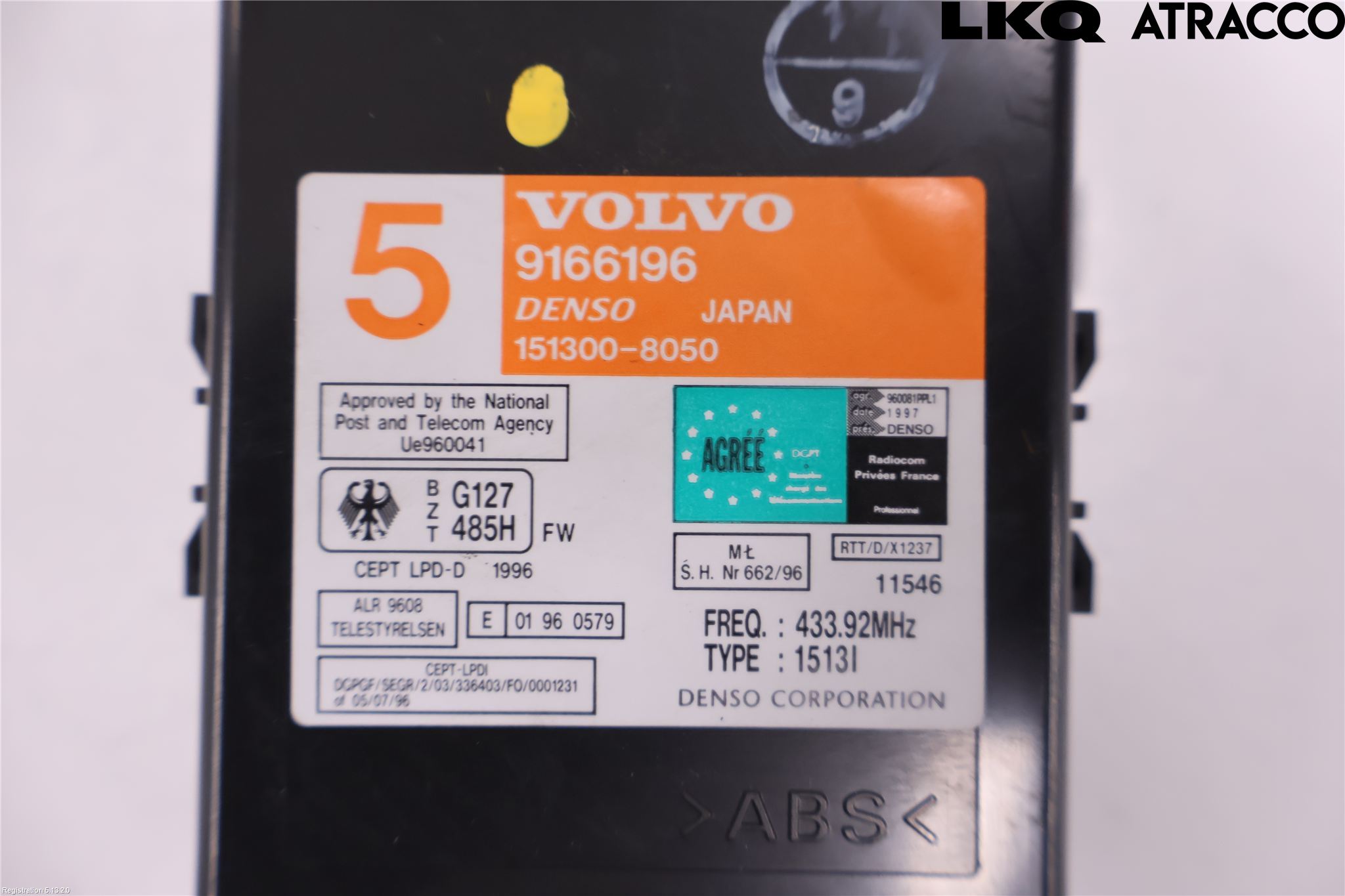 Volvo S70/V70/XC  97-00 Styrenhet Billarm