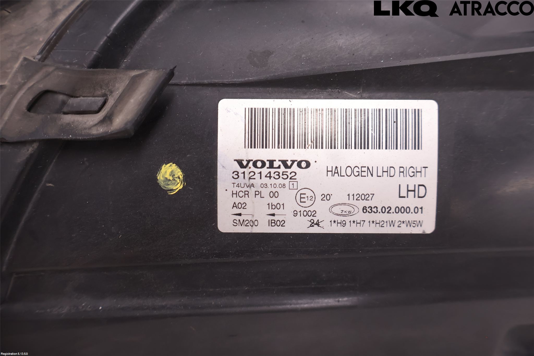 Volvo V70 08-13 Frontlykt Høyre