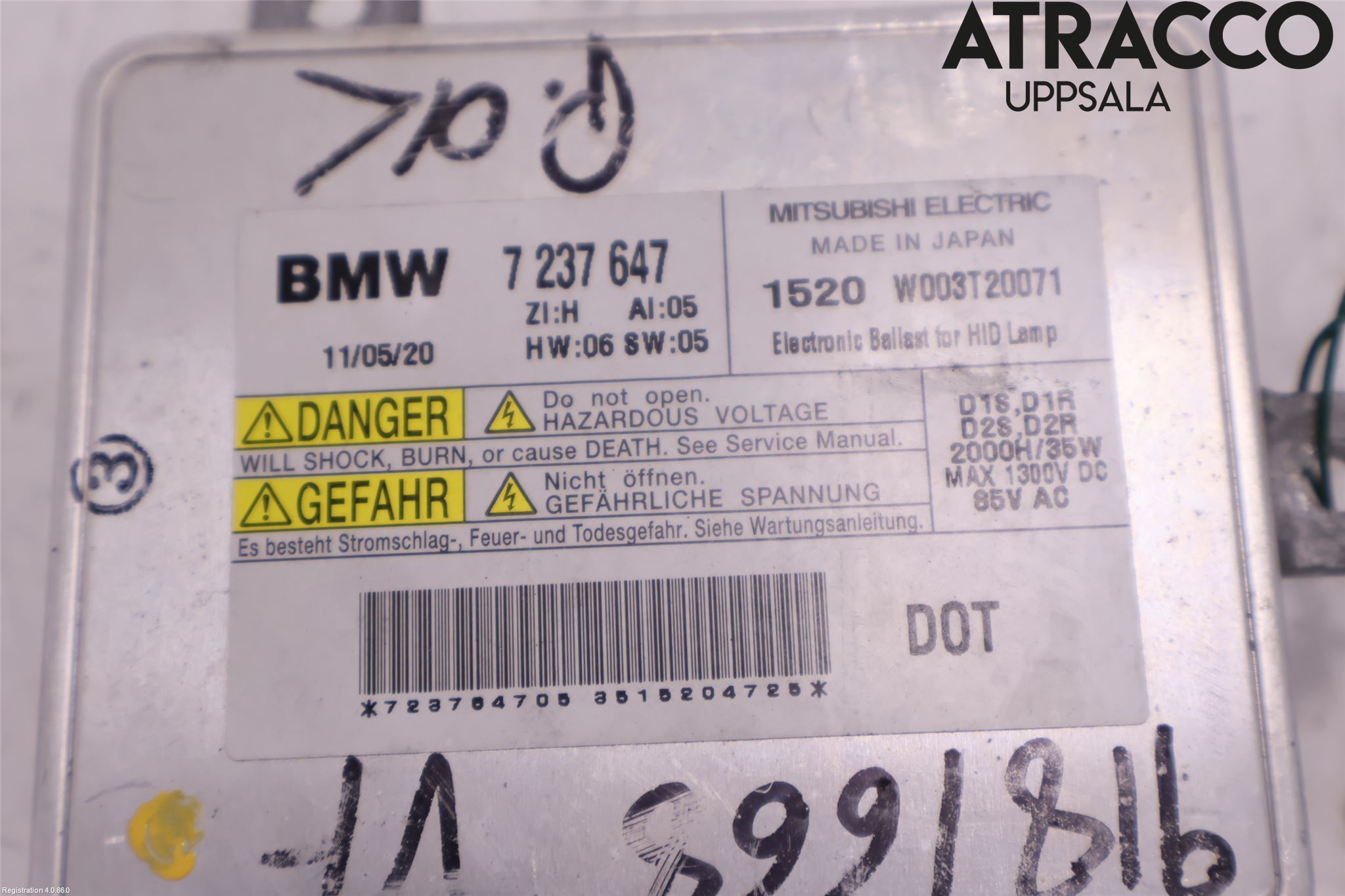 BMW 5 F10/F11/F18 09-17 Styreenhet Xenon