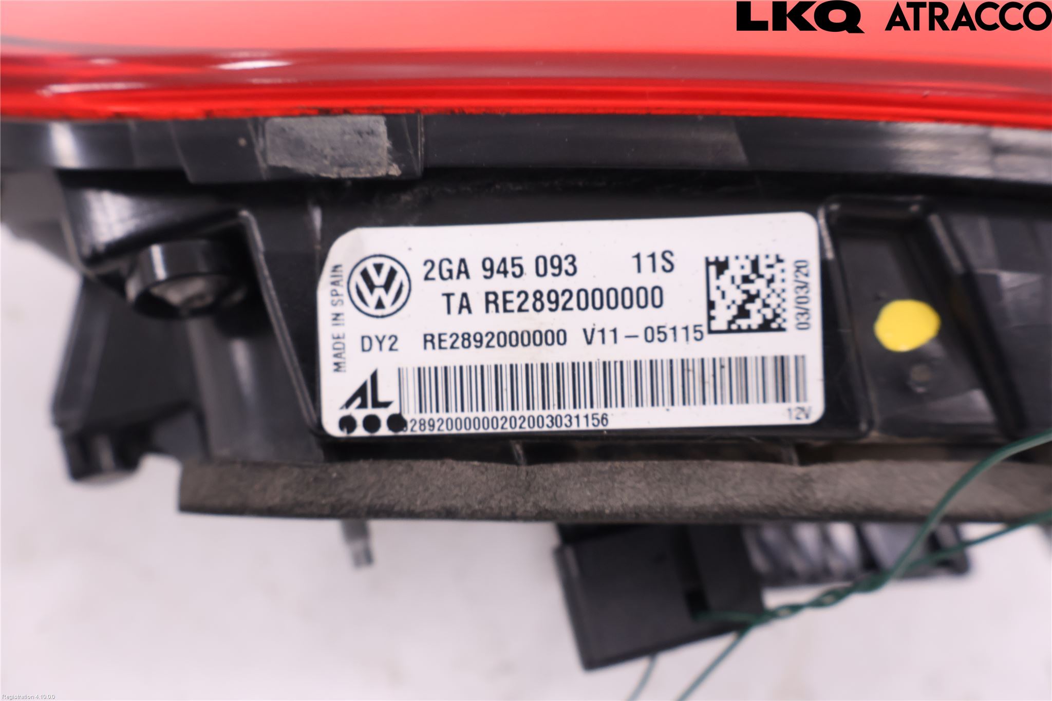 Volkswagen VW T-ROC 18- Baklykt Venstre  På Luke(Indre