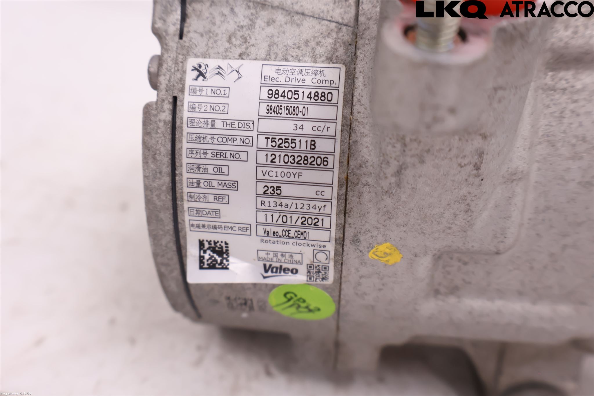 Toyota PROACE II 16- Varme Ac Kompressor