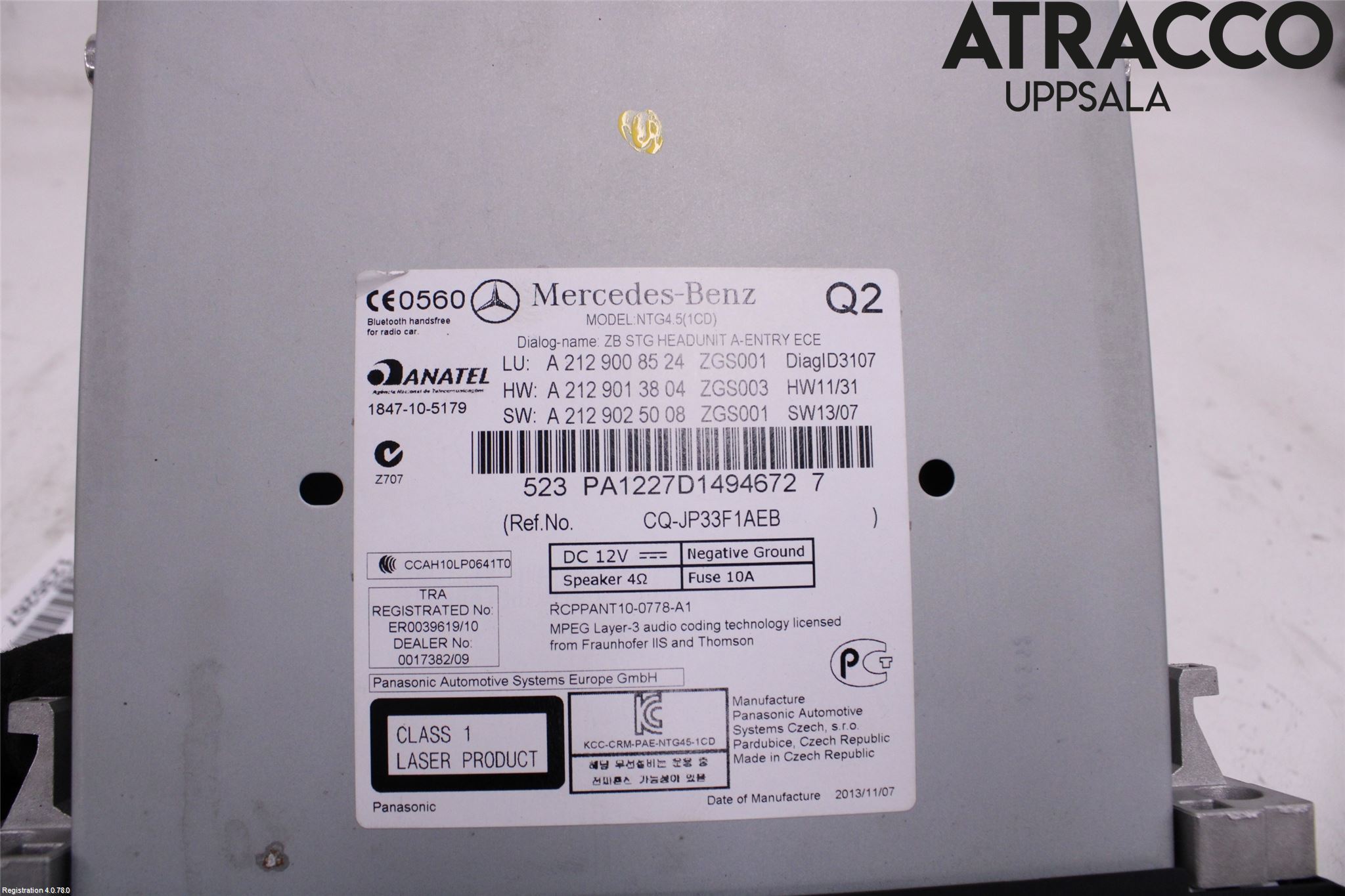 Mercedes-Benz MB E-KLASS (W212) 09-16 Stereo Radio Med Cd