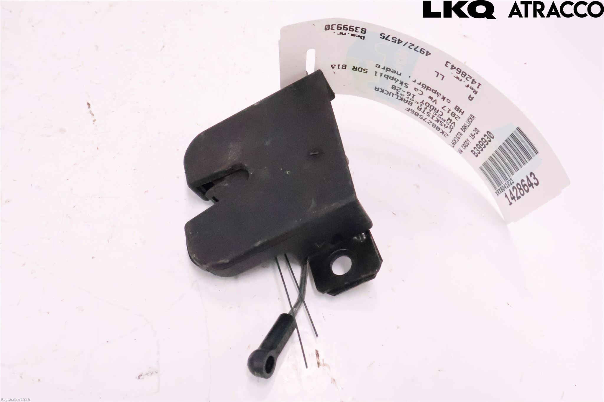 Volkswagen VW CADDY 16-20 Bakluke-Lokk Låsekasse