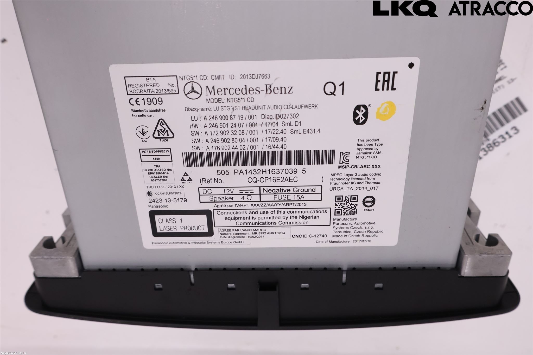 Mercedes-Benz MB CLA-KLASS (C117/X117) 13-19 Stereo Radio Med Cd