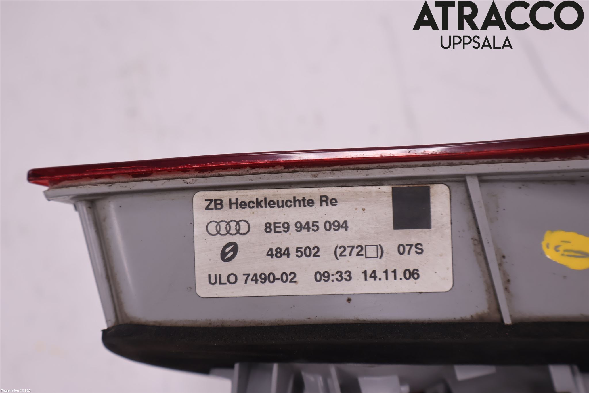 Audi A4/S4 05-07 Baklykt Høyre  På Luke(Indre)