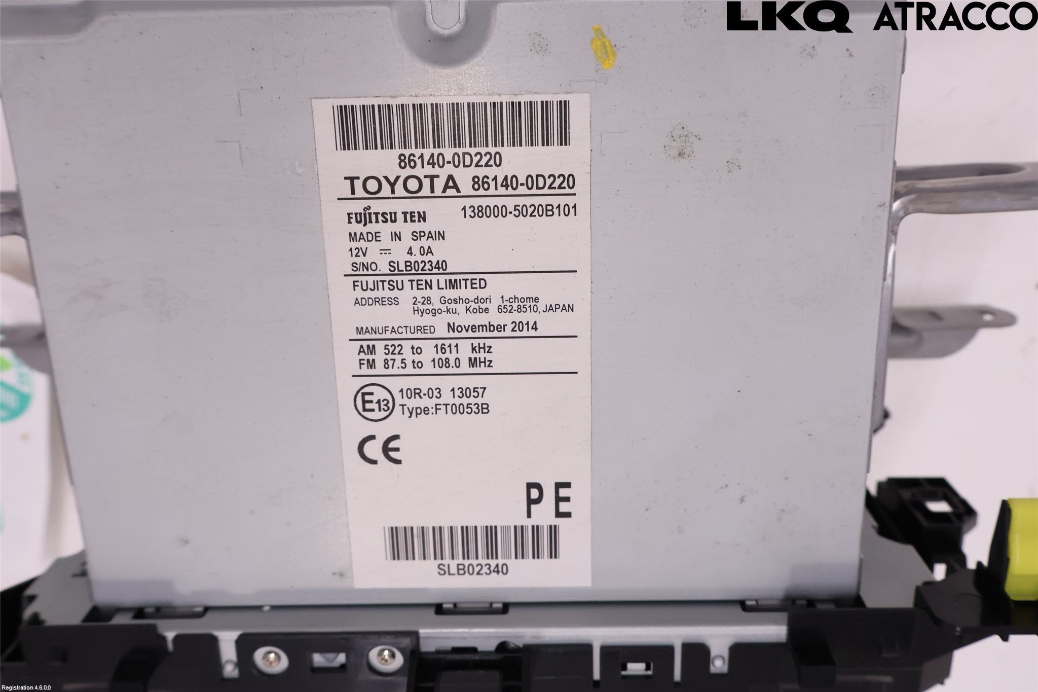 Toyota YARIS XP130 15-20 Stereo Radio Med Cd
