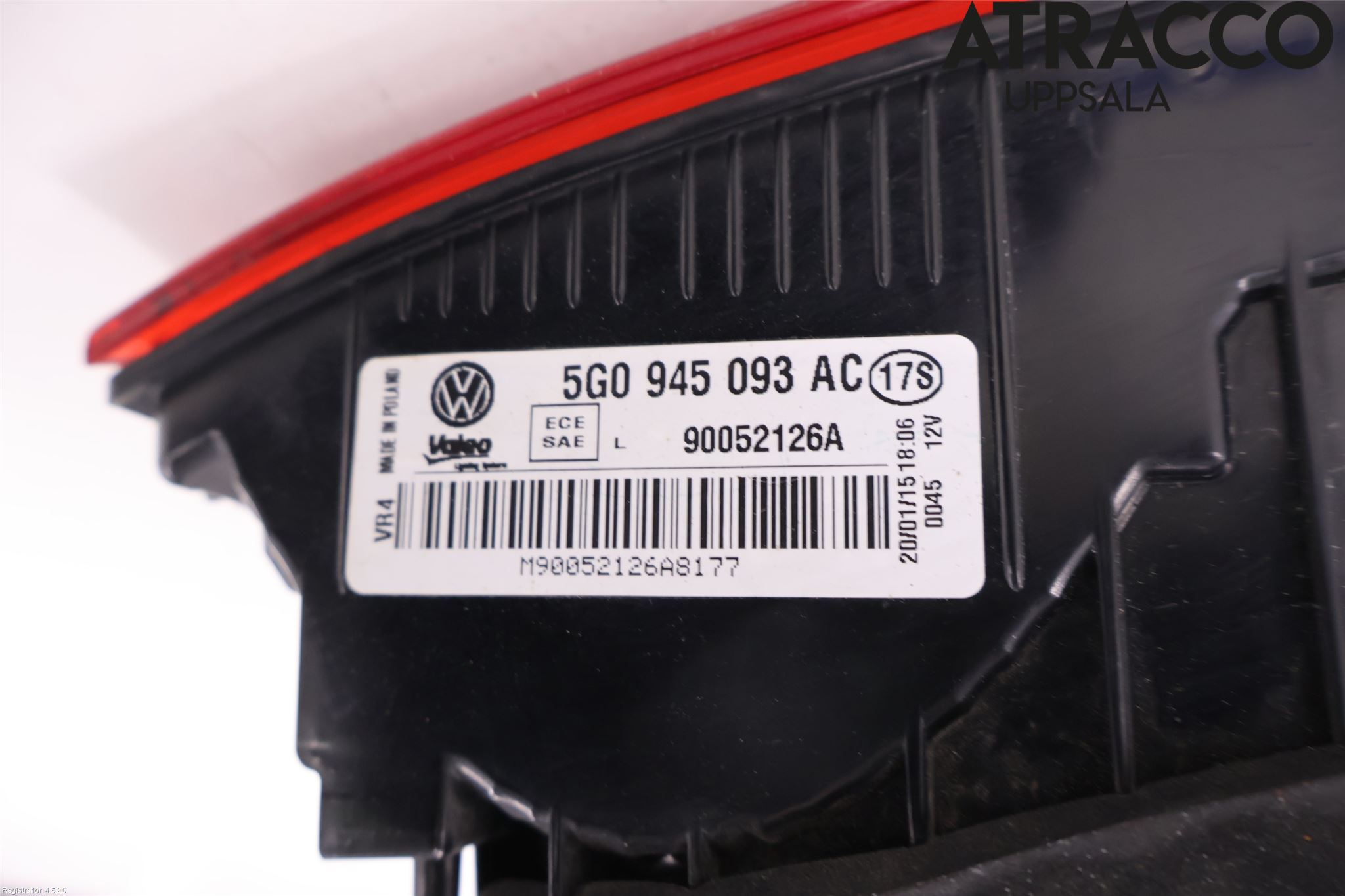 Volkswagen VW GOLF / E-GOLF VII 13-20 Baklykt Venstre  På Luke(Indre