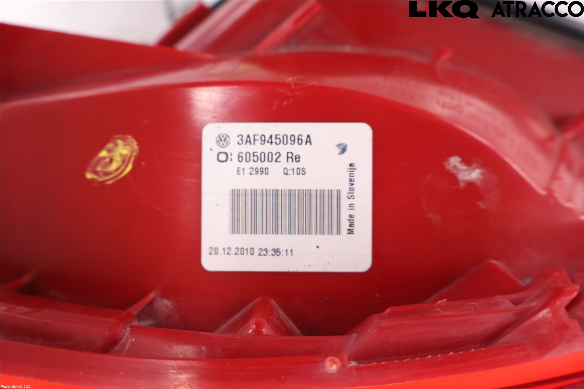 Volkswagen VW PASSAT 11-14 Baklykt Høyre