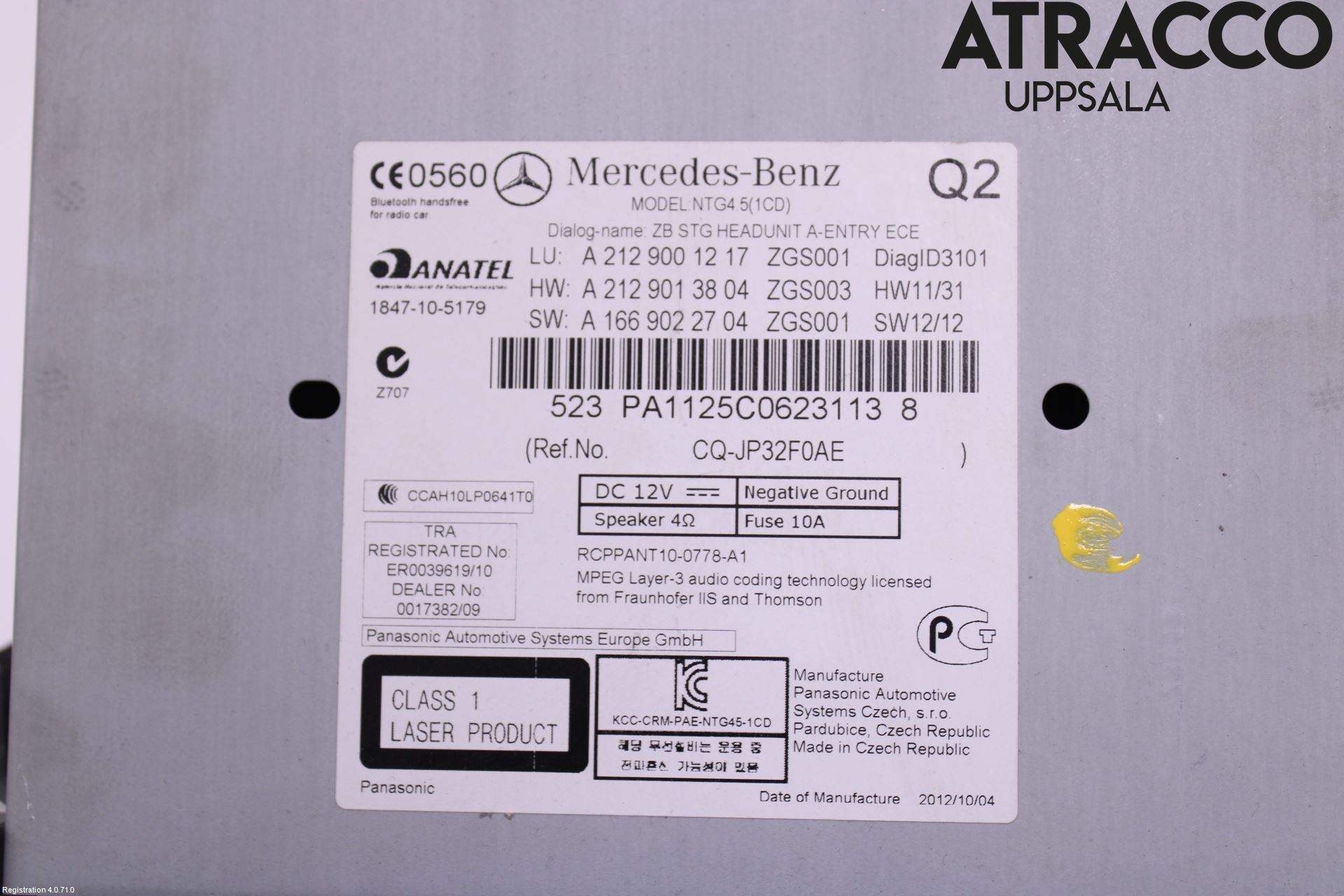 Mercedes-Benz MB E-KLASS (W212) 09-16 Stereo Radio Med Cd