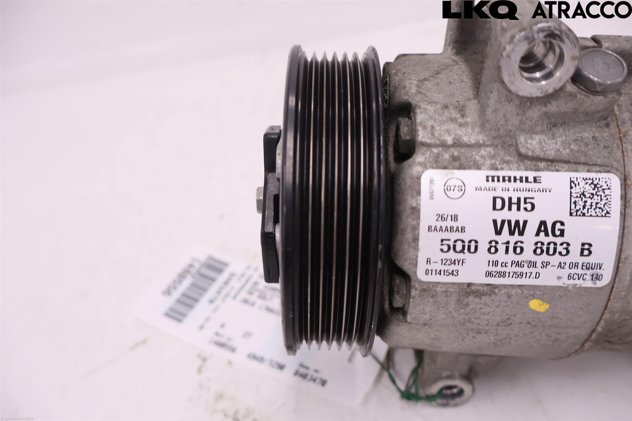 Volkswagen VW GOLF / E-GOLF VII 13-20 Varme Ac Kompressor