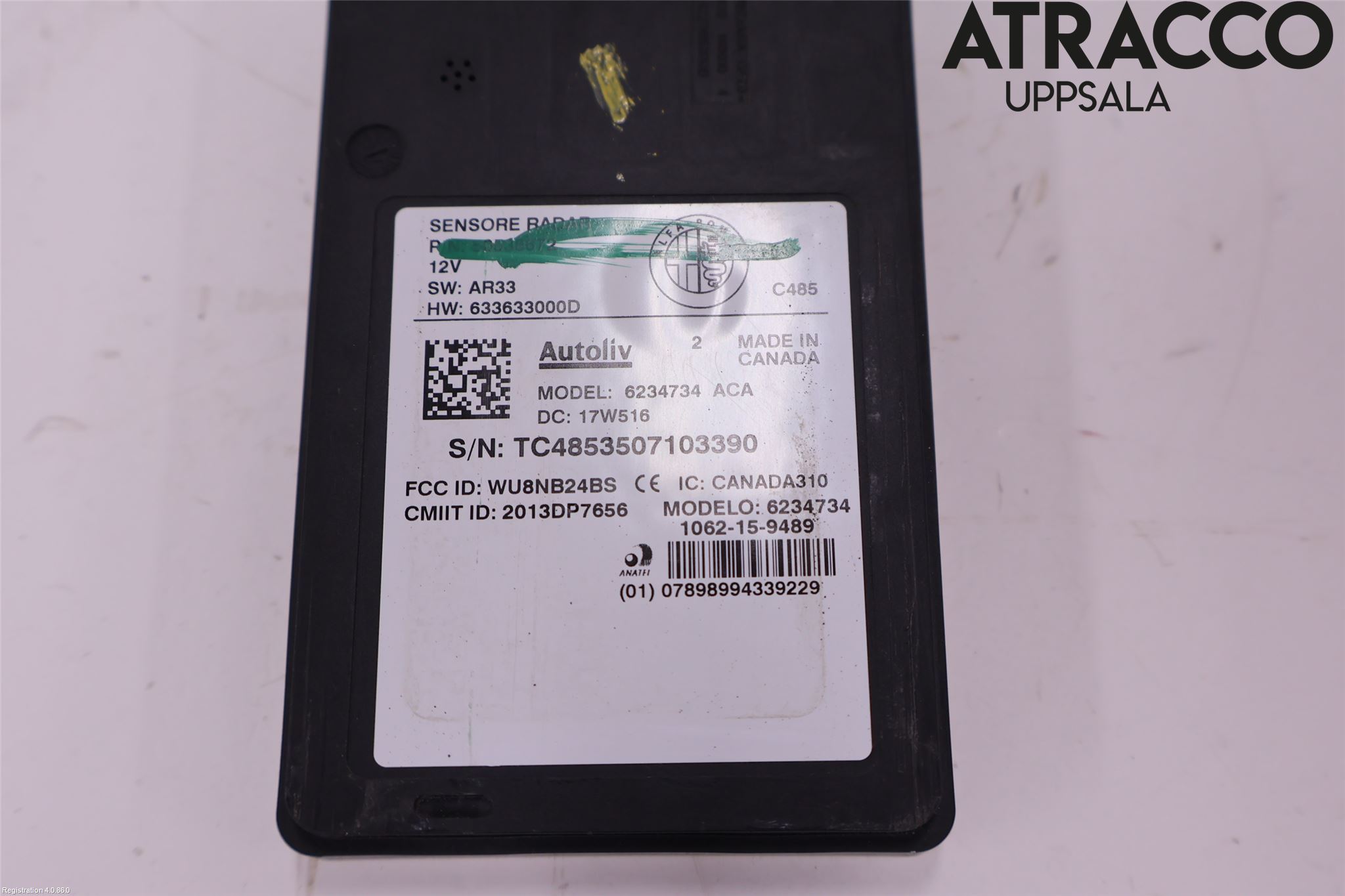 Alfa STELVIO 17- Sensor Kollisjonsbeskyttelse