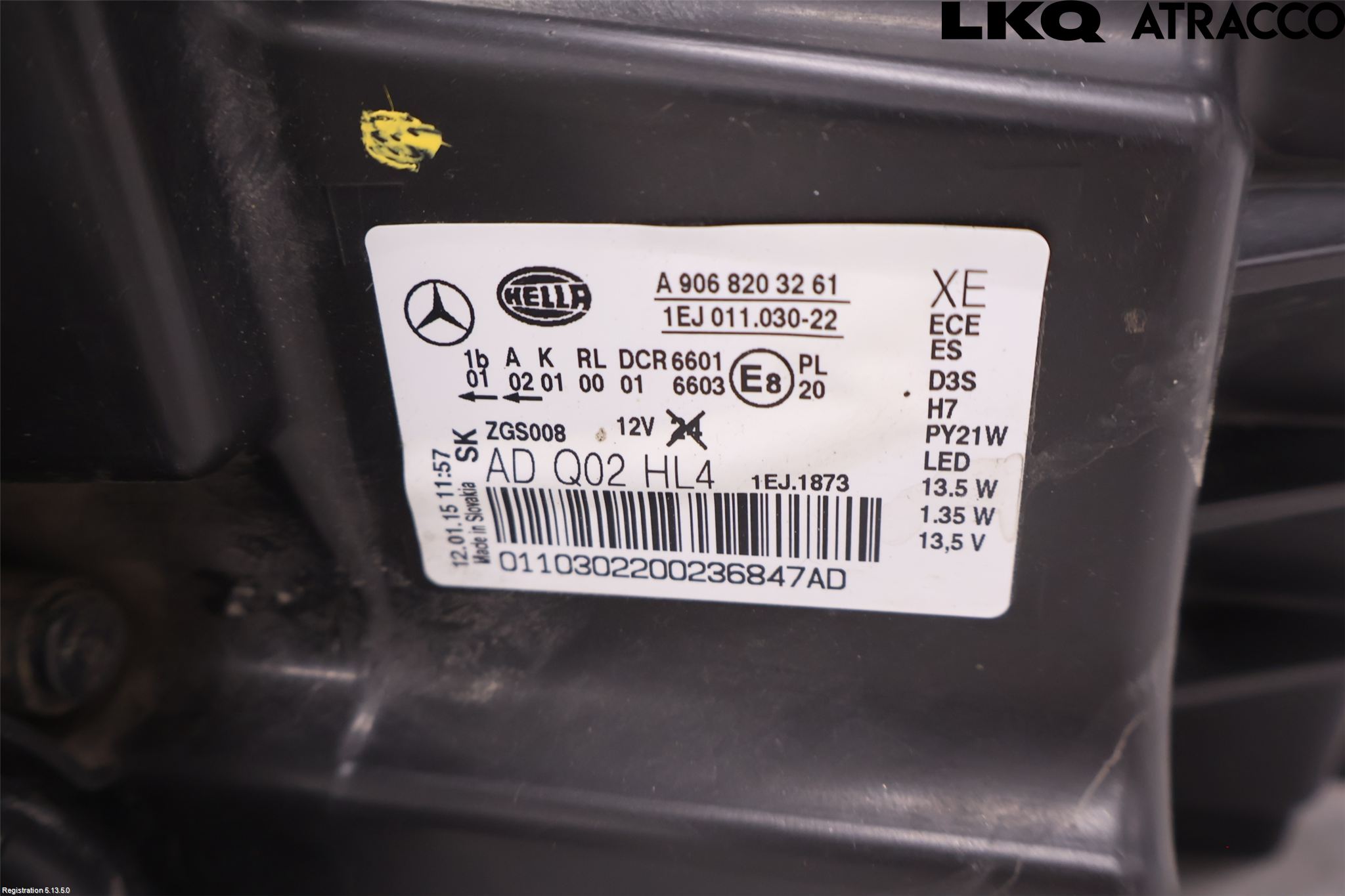 Mercedes-Benz MB SPRINTER (W906) 06-18 Frontlykt Høyre