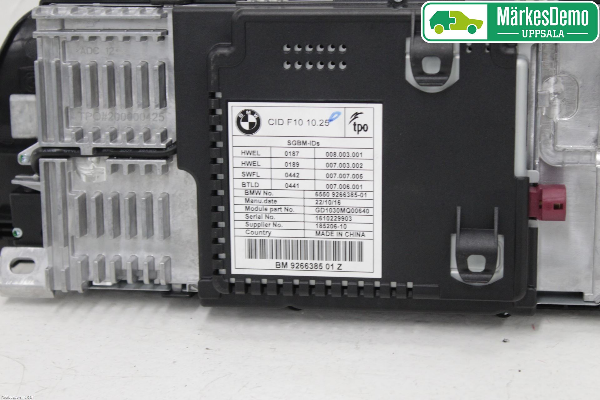 BMW 5 F10/F11/F18 09-17 Instr Skjerm Dvd-Gps-Ac-Tlf