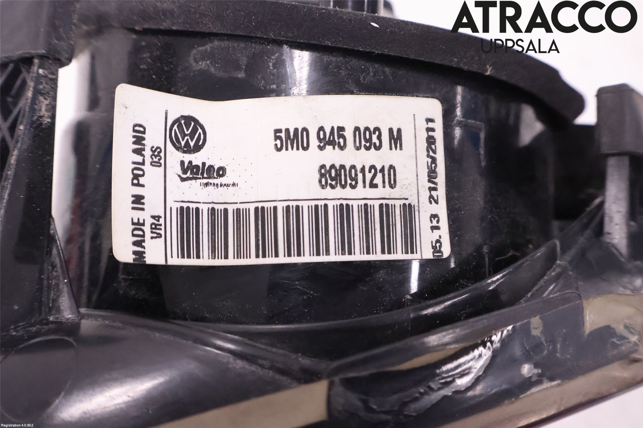 Volkswagen VW GOLF PLUS/CROSS GOLF 04-14 Baklykt Venstre  På Luke(Indre